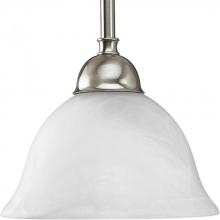 Progress Lighting P5068-09 - Avalon Collection One-Light Brushed Nickel Alabaster Glass Traditional Mini-Pendant Light