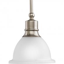 Progress Lighting P5078-09 - Madison Collection One-Light Brushed Nickel Etched Glass Traditional Mini-Pendant Light