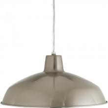 Progress Lighting P5094-0930K9 - Metal Shade LED Collection Brushed Nickel Spun Metal Shade Farmhouse Pendant Light