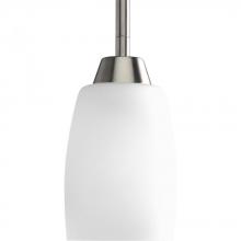 Progress Lighting P5108-09 - Wisten Collection One-Light Brushed Nickel Etched Glass Modern Mini-Pendant Light