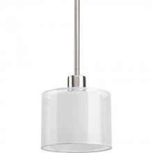 Progress Lighting P5110-09 - Invite Collection One-Light Brushed Nickel White Mylar Shade New Traditional Mini-Pendant Light