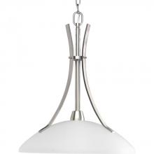 Progress Lighting P5112-09 - Wisten Collection One-Light Brushed Nickel Etched Glass Modern Pendant Light