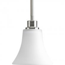 Progress Lighting P5270-09 - Joy Collection One-Light Brushed Nickel Etched Glass Traditional Mini-Pendant Light