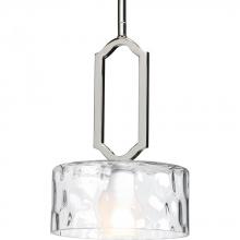 Progress Lighting P5306-104WB - Caress Collection One-Light Polished Nickel Clear Water Glass Luxe Mini-Pendants Light