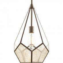 Progress Lighting P5319-20 - Cinq Collection One-Light Antique Bronze Antique Mirror Glass Global Pendant Light