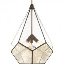 Progress Lighting P5322-20 - Cinq Collection Three-Light Antique Bronze Antique Mirror Glass Global Pendant Light