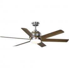 Progress Lighting P250003-081-30 - Kaysville Collection 6-Blade Chestnut 56-Inch DC Motor LED Urban Industrial Ceiling Fan