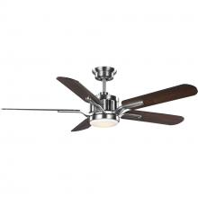 Progress Lighting P250007-009-30 - Claret Collection 5-Blade Reversible Matte Black/American Walnut 54-Inch AC Motor Ceiling Fan