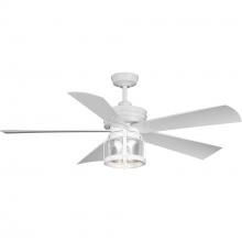 Progress Lighting P250011-028-WB - Midvale Collection 5-Blade White 56-Inch AC Motor Coastal Ceiling Fan