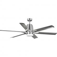 Progress Lighting P250026-009-30 - Arlo Collection 60" Indoor/Outdoor Six-Blade Brushed Nickel Ceiling Fan