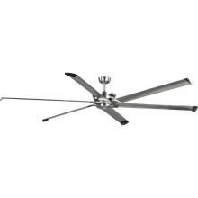 Progress Lighting P250030-009 - Huff Collection Indoor/Outdoor 96" Six-Blade Brushed Nickel Ceiling Fan