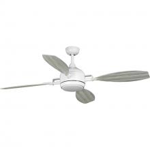 Progress Lighting P250040-028-30 - Rudder Collection Indoor/Outdoor 56" Four-Blade Satin White Ceiling Fan