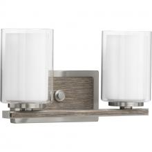 Progress Lighting P300216-009 - Mast Collection Two-Light Brushed Nickel Clear Glass Coastal Bath Vanity Light