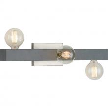 Progress Lighting P300319-009 - Mill Beam Collection Three-Light Brushed Nickel Industrial Style Bath Vanity Wall Light