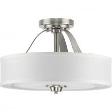 Progress Lighting P350098-009 - Kene Collection Brushed Nickel Two-Light Semi-Flush Convertible