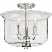 Progress Lighting P350153-009 - Winslett Collection Brushed Nickel Three-Light Semi-Flush Convertible