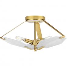 Progress Lighting P350158-109 - Rae Collection Three-Light Semi-Flush Convertible