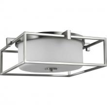 Progress Lighting P350171-009 - Chadwick Collection Two-Light Brushed Nickel 15-3/8" Flush Mount