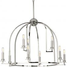 Progress Lighting P400187-104 - Seneca Collection Nine-Light Polished Nickel Farmhouse Chandelier Light