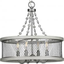 Progress Lighting P400204-141 - Austelle Collection Four-Light Galvanized Finish Farmhouse Chandelier Light