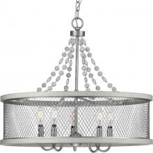 Progress Lighting P400205-141 - Austelle Collection Five-Light Galvanized Finish Farmhouse Chandelier Light