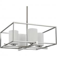 Progress Lighting P400226-009 - Chadwick Collection Four-Light Brushed Nickel Etched Opal Glass Modern Chandelier Light