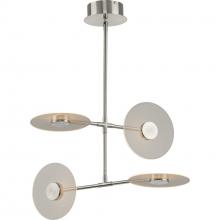 Progress Lighting P400255-009-30 - Spoke LED Collection Four-Light Brushed Nickel Modern Style Hanging Chandelier Light