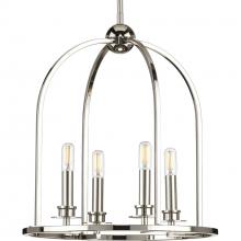 Progress Lighting P500121-104 - Seneca Collection Four-Light Polished Nickel Farmhouse Pendant Light