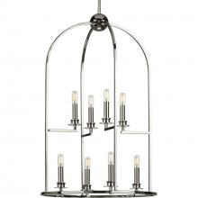 Progress Lighting P500122-104 - Seneca Collection Eight-Light Polished Nickel Farmhouse Pendant Light