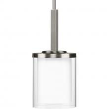 Progress Lighting P500192-009 - Mast Collection One-Light Brushed Nickel Clear Glass Coastal Mini-Pendant Light