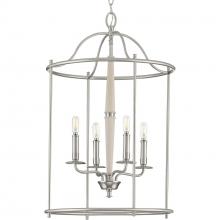 Progress Lighting P500210-009 - Durrell Collection Four-Light Brushed Nickel Medium Foyer