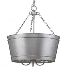 Progress Lighting P500227-141 - Galveston Collection Galvanized Three-Light Outdoor Pendant