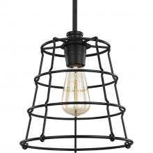 Progress Lighting P500281-031 - Chambers Collection One-Light Matte Black Farmhouse Pendant Light