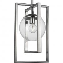 Progress Lighting P500283-009 - Atwell Collection One-Light Brushed Nickel Clear Glass Luxe Pendant Light