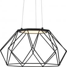 Progress Lighting P500319-031-30 - Geodesic LED Collection Matte Black Modern Style Medium Hanging Pendant Light