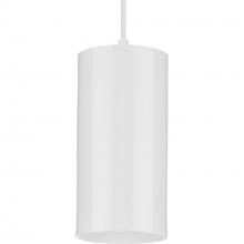 Progress Lighting P500356-030 - 6" White Outdoor Aluminum Cylinder Cord-Mount Hanging Light