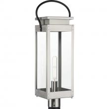 Progress Lighting P540046-135 - Union Square Collection One-Light Stainless Steel and Clear Glass Outdoor Post Lantern