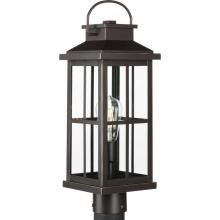 Progress Lighting P540095-020 - Williamston Collection One-Light Antique Bronze and Clear Glass Transitional Style Outdoor Post Lant