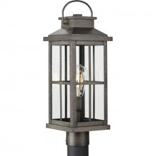 Progress Lighting P540095-103 - Williamston Collection One-Light Antique Pewter and Clear Glass Transitional Style Outdoor Post Lant