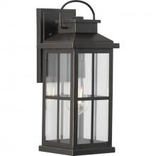 Progress Lighting P560266-020 - Williamston Collection One-Light Antique Bronze and Clear Glass Transitional Style Large Outdoor Wal