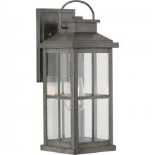 Progress Lighting P560266-103 - Williamston Collection One-Light Antique Pewter and Clear Glass Transitional Style Large Outdoor Wal