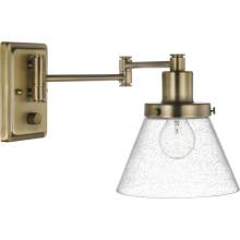 Progress Lighting P710084-163 - Hinton Collection Vintage Brass Swing Arm Wall Light