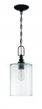  49891-FB-C - Dardyn 1 Light Mini Pendant in Flat Black (Clear Glass)