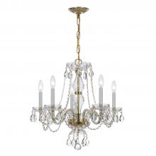 Crystorama 5085-PB-CL-S - Traditional Crystal 5 Light Swarovski Strass Crystal Polished Brass Chandelier