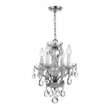  5534-CH-CL-I - Traditional Crystal 4 Light Clear Italian Crystal Polished Chrome Mini Chandelier