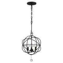 Crystorama 9225-BK - Solaris 3 Light Black Mini Chandelier