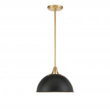 Crystorama SOT-18013-MK-GA - Soto 1 Light Matte Black + Antique Gold Mini Pendant