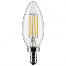 Satco Products Inc. S21821 - 4 Watt B11 LED; Clear; Candelabra Base; 3000K; 350 Lumens; 120 Volt; 4-Pack