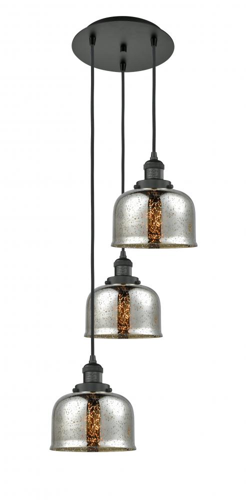 Cone - 3 Light - 14 inch - Matte Black - Cord hung - Multi Pendant