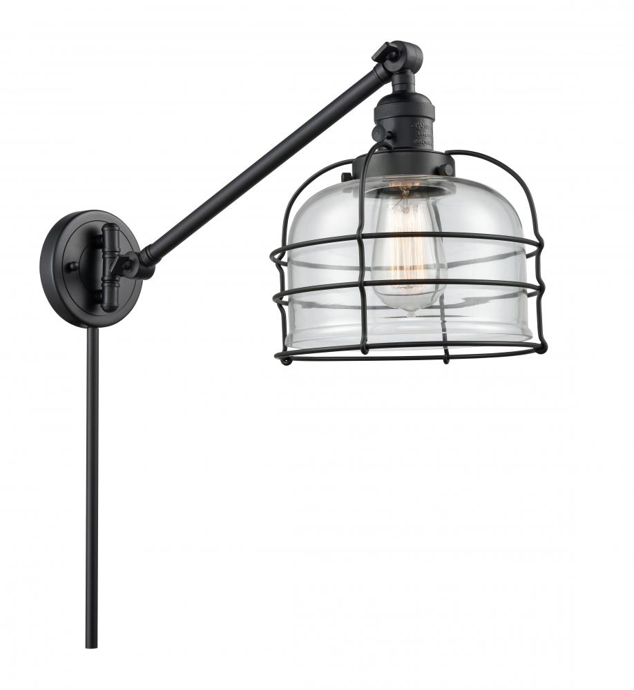 Bell Cage - 1 Light - 8 inch - Matte Black - Swing Arm